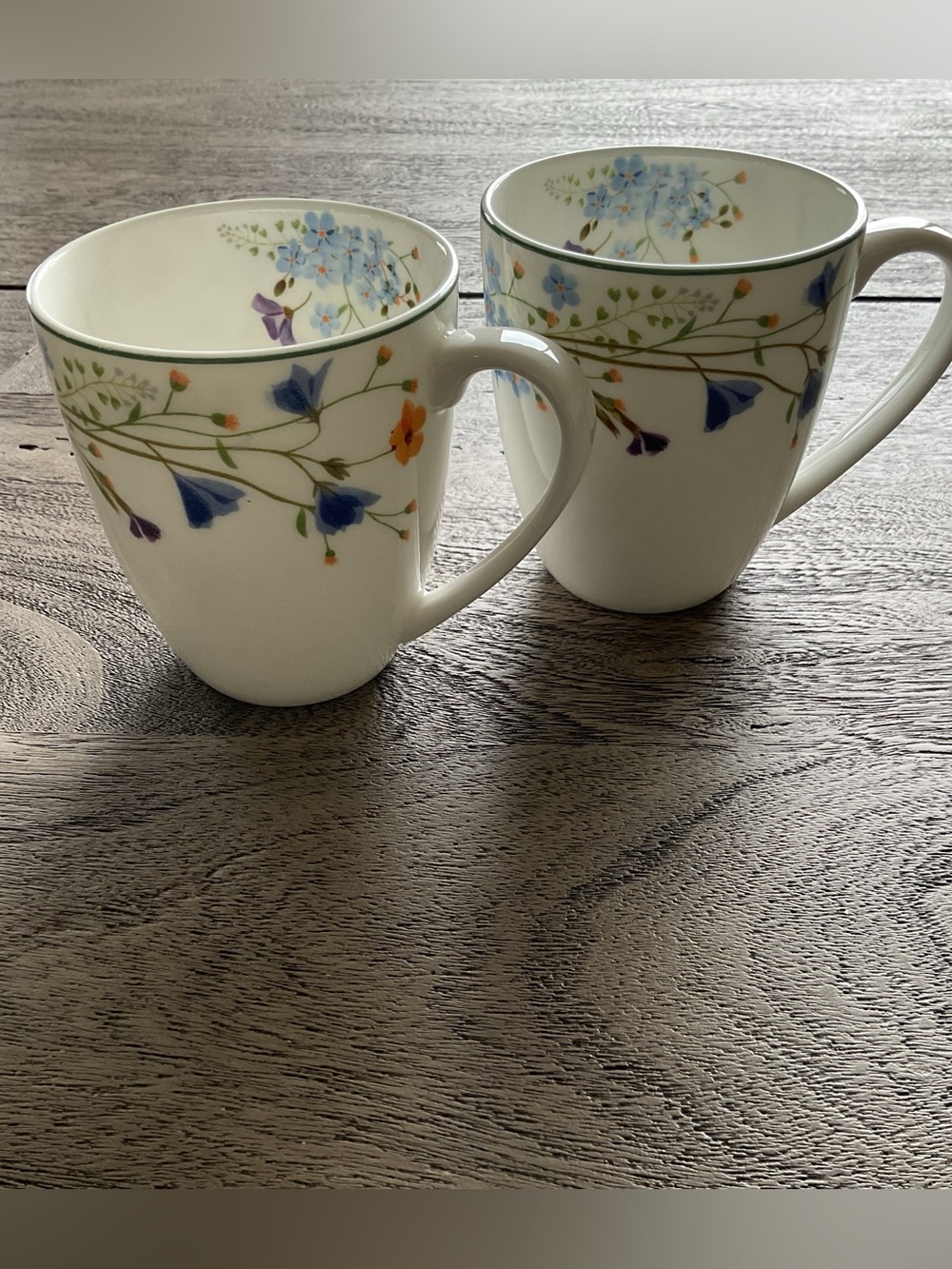 NWT Mikasa “Quinn” Bone China Porcelain Coffee Mugs, Set of 2